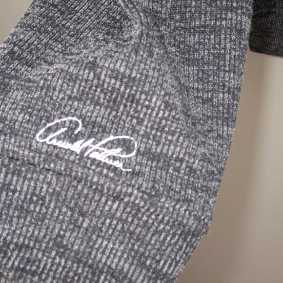 Mens Arnold Palmer Quarter Zip Sweater Gray Umbrella Logo - Picture 3 of 7